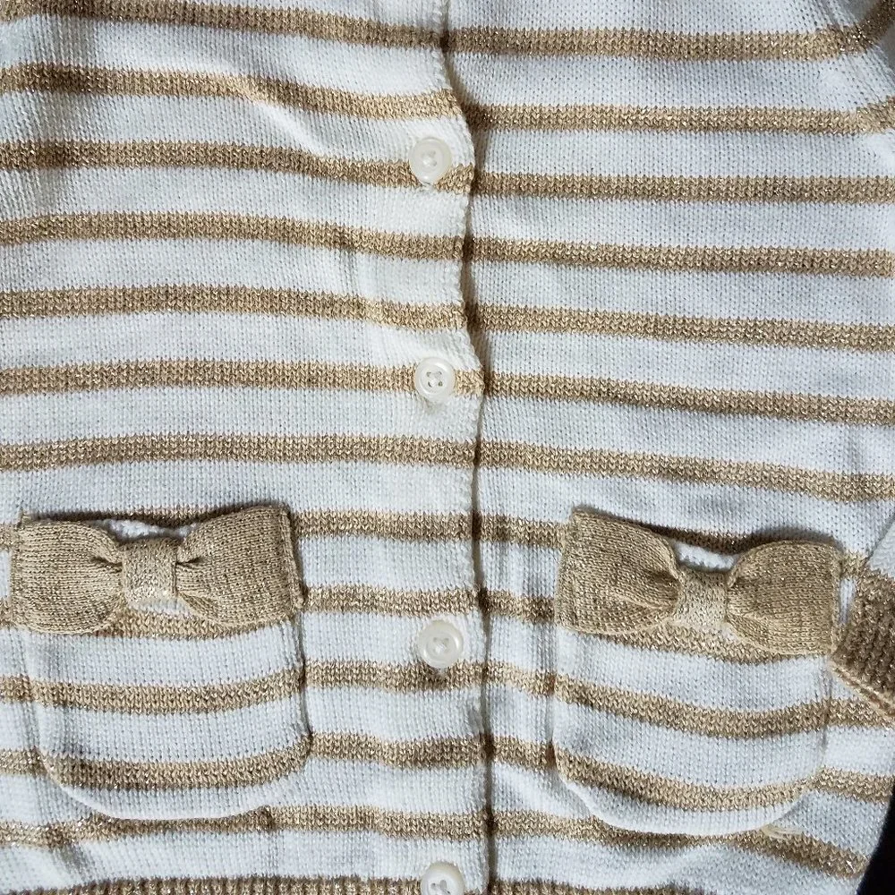 New Gymboree Gold Sparkle Striped Sweater‎ Sz 2T